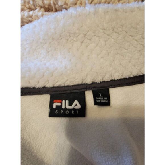 FILA Sport White Fleece Jacket Women's Size Large - Picture 6 of 8